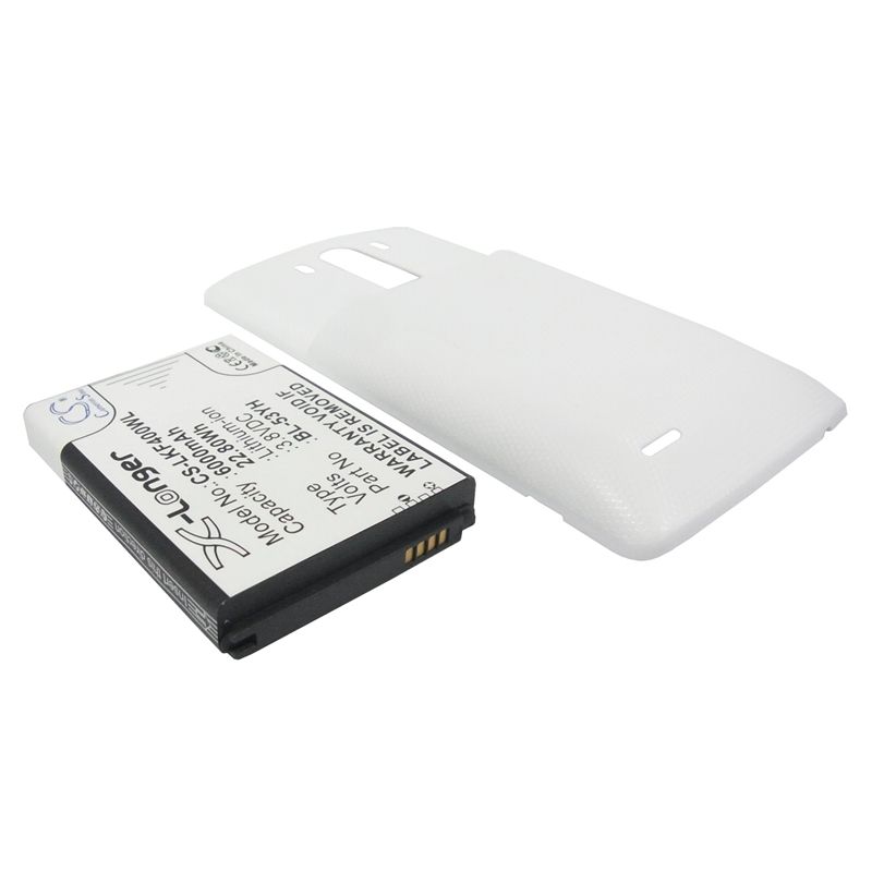 White 3.8V 6000mAh Lg, d830, d850, d850 lte Replacement Battery Mobile & SmartPhone Cameron Sino Technology Limited