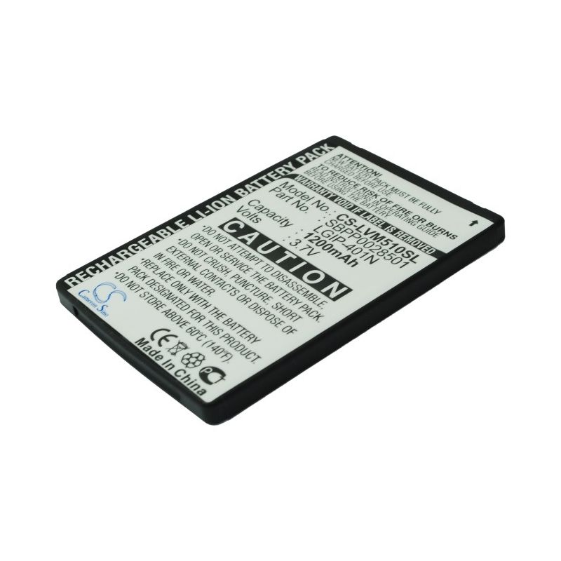 Li-ion Battery fits Lg, e720, ln510, optimus chic 3.7V, 1200mAh Communications Cameron Sino Technology Limited (Suspended)