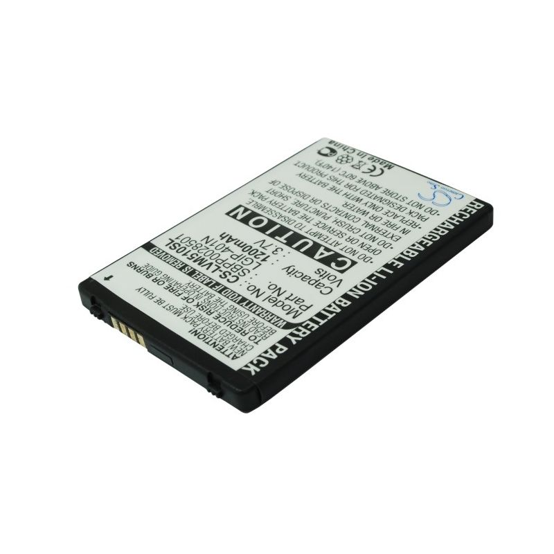 Li-ion Battery fits Lg, e720, ln510, optimus chic 3.7V, 1200mAh Communications Cameron Sino Technology Limited (Suspended)