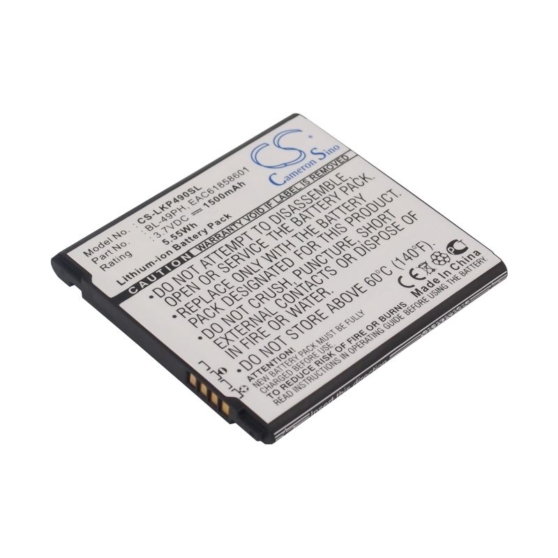 Li-ion Battery fits Lg, f120, f120k, f120l 3.7V, 1500mAh Communications Cameron Sino Technology Limited (Suspended)