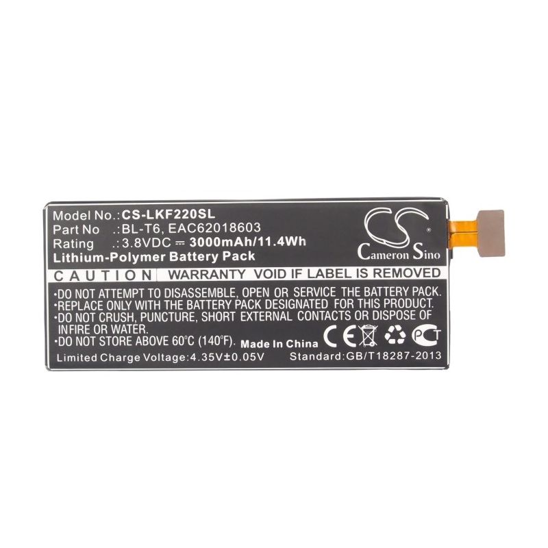 Li-Polymer Battery fits Lg, f220, f220k, f220l 3.8V, 3000mAh Mobile & SmartPhone Cameron Sino Technology Limited