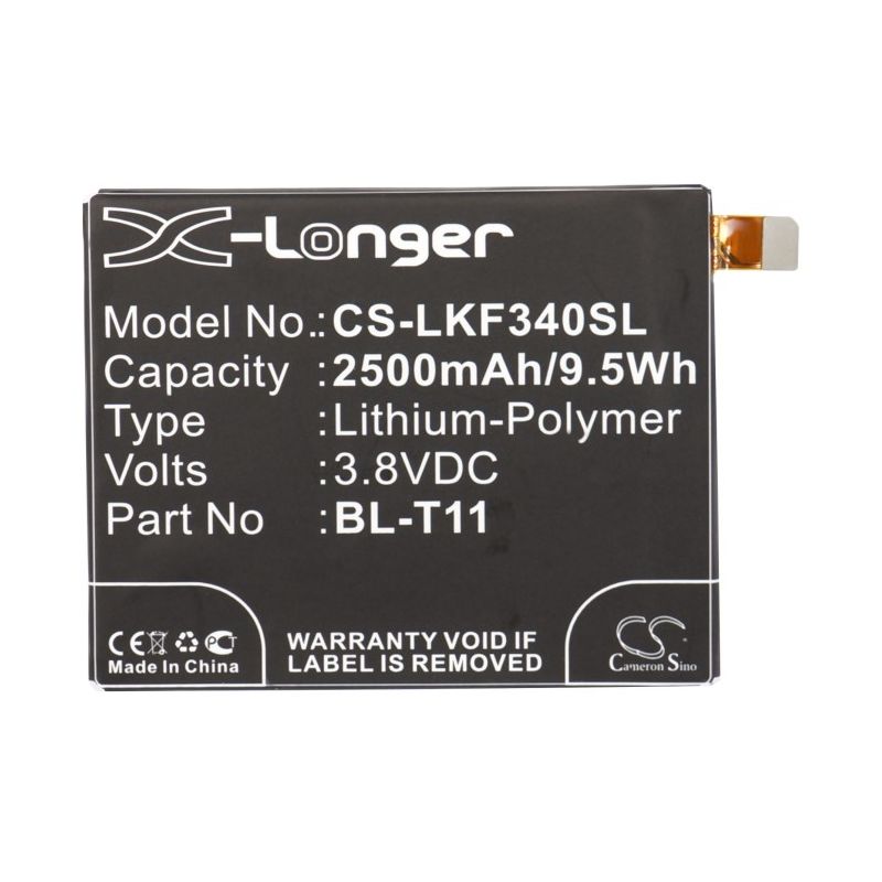 Li-Polymer Battery fits Lg, f340, g flex 3.8V, 2500mAh Mobile & SmartPhone Cameron Sino Technology Limited