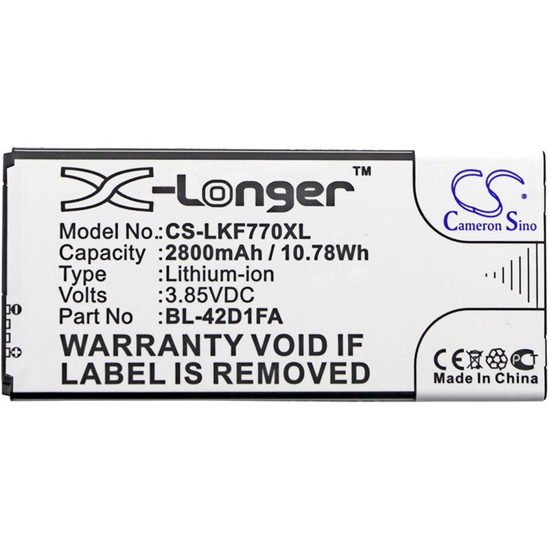 Li-ion Battery fits Lg, f770s, g5 mini, mk6m 3.85V, 2800mAh Mobile & SmartPhone Cameron Sino Technology Limited