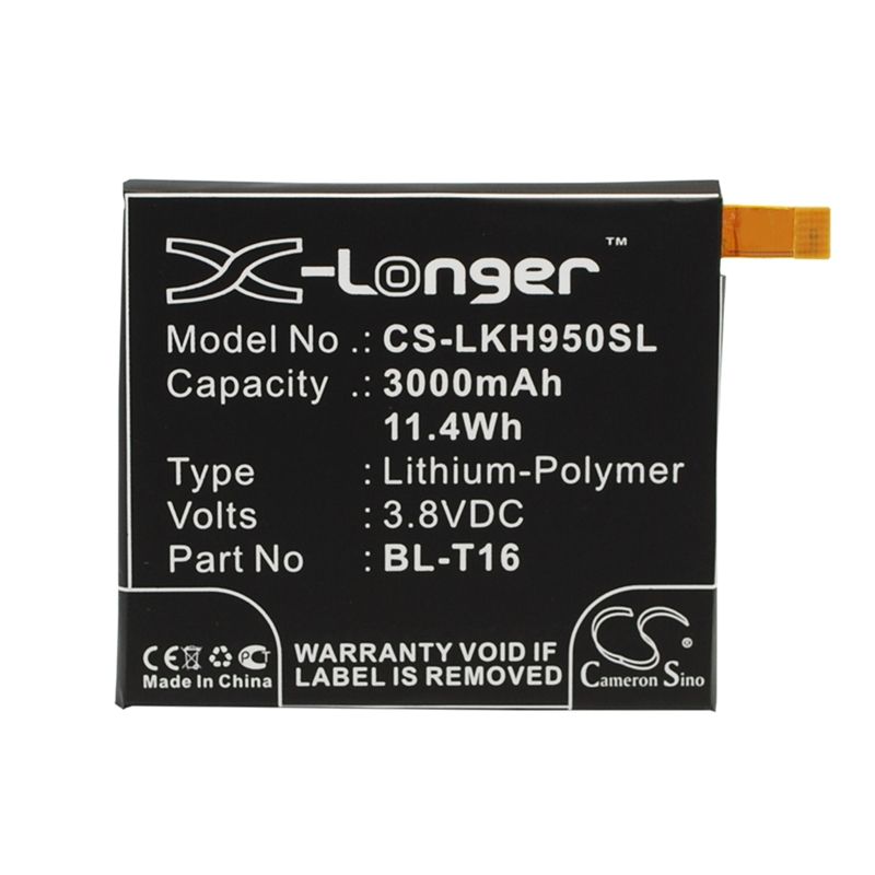Li-Polymer Battery fits Lg, g flex 2, h950, h955 3.8V, 3000mAh Mobile & SmartPhone Cameron Sino Technology Limited