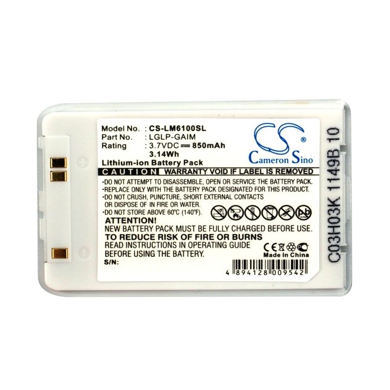 Li-ion Battery fits Lg, g258, g259, m6100 3.7V, 850mAh Communications Cameron Sino Technology Limited