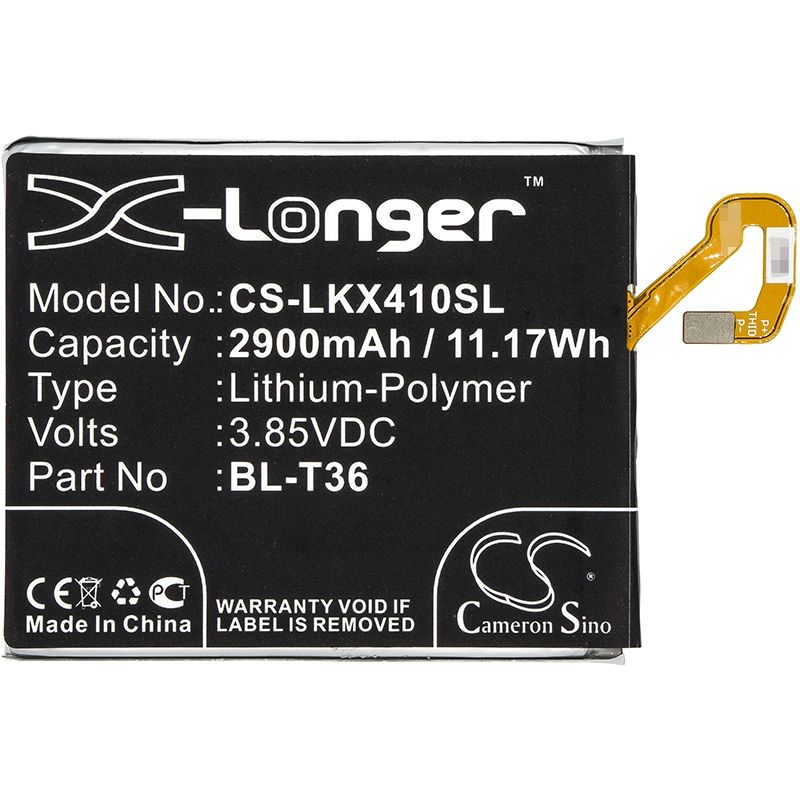 Li-Polymer Battery fits Lg, harmony 2, harmony 2 lte-a, k10 2018 3.85V, 2900mAh Mobile & SmartPhone Cameron Sino Technology Limited
