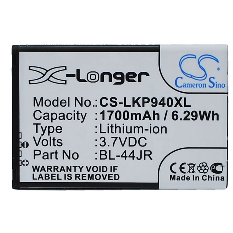 Li-ion Battery fits Lg, k2, ku5400, optimus ex 3.7V, 1700mAh Mobile & SmartPhone Cameron Sino Technology Limited