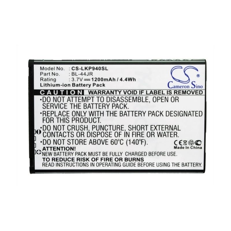 Li-ion Battery fits Lg, k2, ku5400, optimus ex 3.7V, 1200mAh Mobile & SmartPhone Cameron Sino Technology Limited