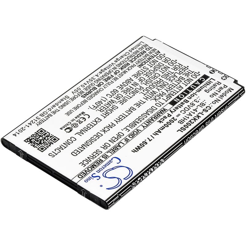 Li-ion Battery fits Lg, k200, k200ds, k200dsk 3.8V, 2000mAh Mobile & SmartPhone Cameron Sino Technology Limited