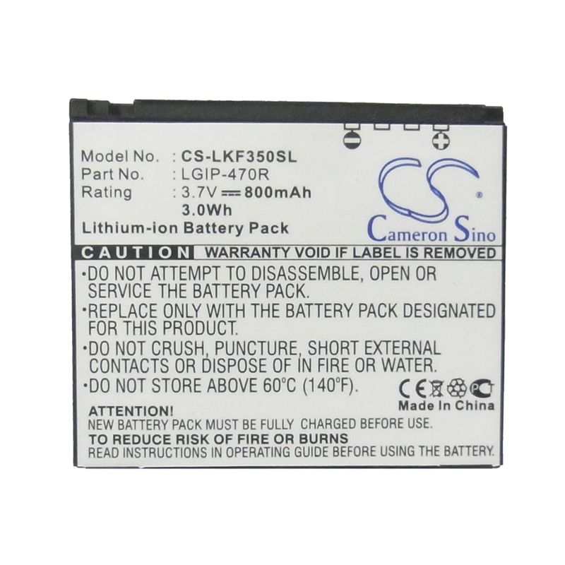 Li-ion Battery fits Lg, kf350, kf350 ice cream, kp500 3.7V, 800mAh Mobile & SmartPhone Cameron Sino Technology Limited
