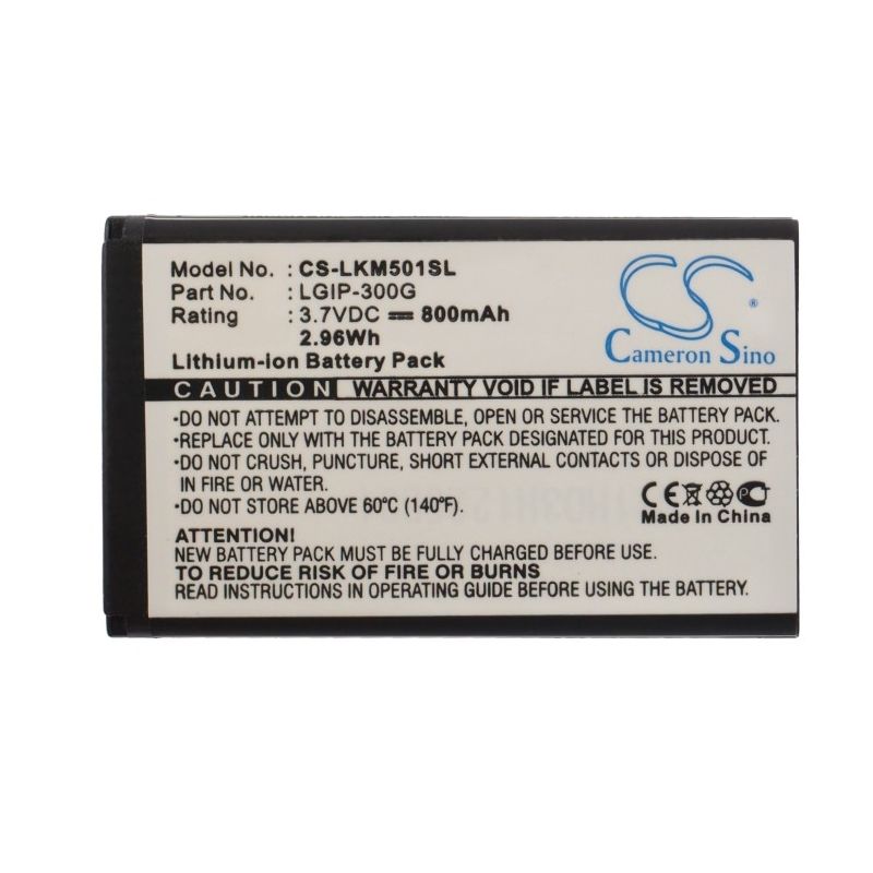 Li-ion Battery fits Lg, km501 3.7V, 800mAh Communications Cameron Sino Technology Limited (Suspended)
