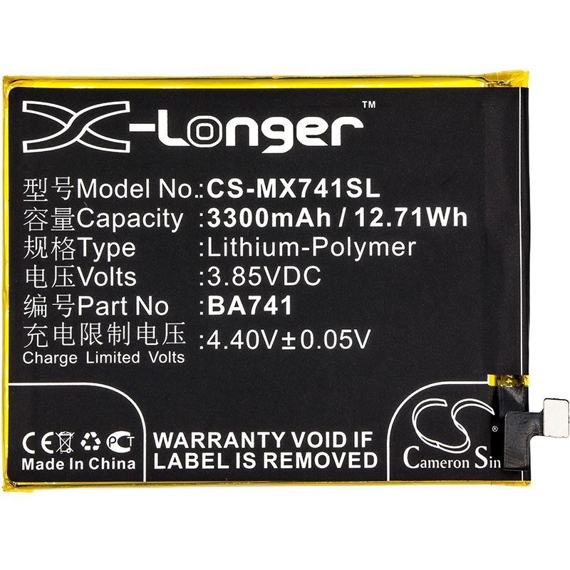 Li-Polymer Battery fits Meilan, e2, meizu, e2 3.85V, 3300mAh Mobile & SmartPhone Cameron Sino Technology Limited