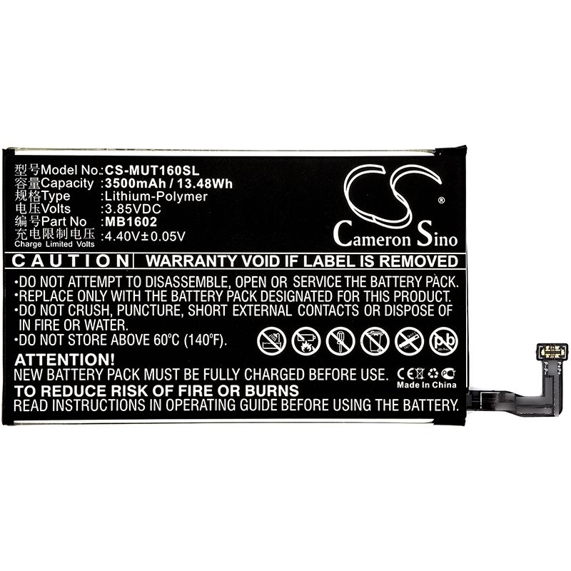 Li-Polymer Battery fits Meitu, mp1602, t8 3.85V, 3500mAh Mobile & SmartPhone Cameron Sino Technology Limited