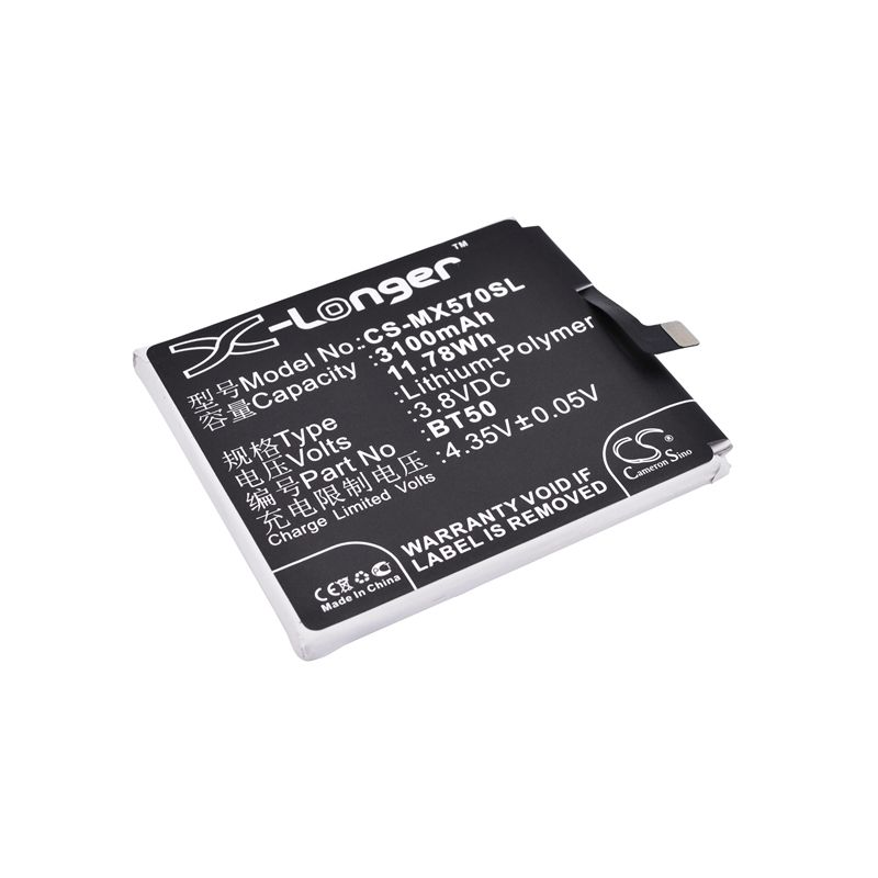 Li-Polymer Battery fits Meizu, blue charm metal, blue charm metal dual sim td-lte, m57a 3.8V, 3100mAh Mobile & SmartPhone Cameron Sino Technology Limited