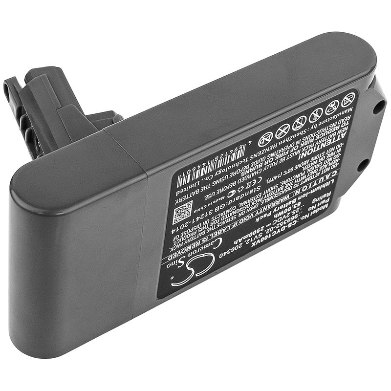 2500mah Li-ion Battery Fits Dyson, Cyclone V10, V10, V10 Absolute 25.2v Vacuum Cameron Sino Technology Limited