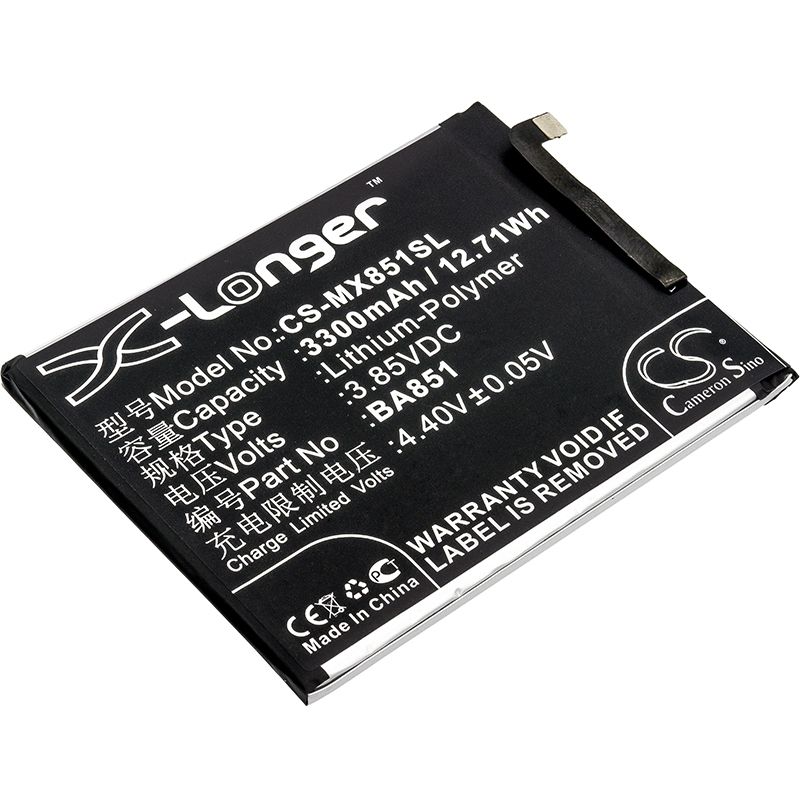 Li-Polymer Battery fits Meizu, e3, e3 dual sim, m851m 3.85V, 3300mAh Communications Cameron Sino Technology Limited (Suspended)