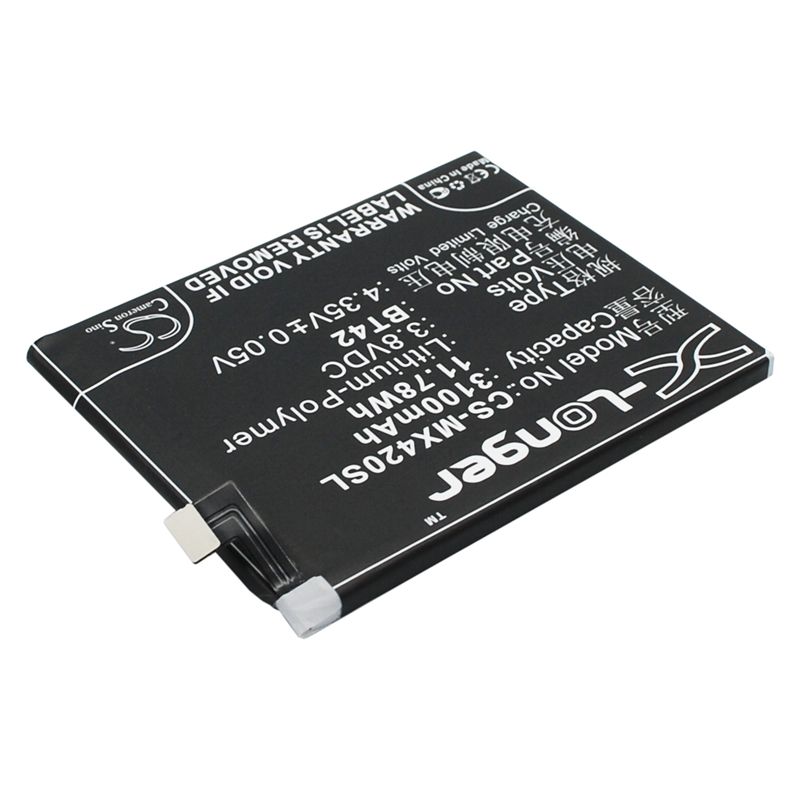 Li-Polymer Battery fits Meizu, m1, note 3.8V, 3100mAh Mobile & SmartPhone Cameron Sino Technology Limited