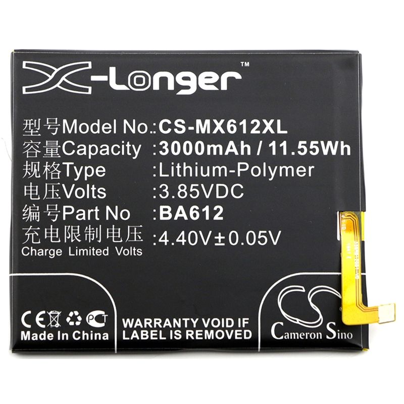 Li-Polymer Battery fits Meizu, m5s, m5s dual sim, m5s dual sim td-lte 3.85V, 3000mAh Mobile & SmartPhone Cameron Sino Technology Limited