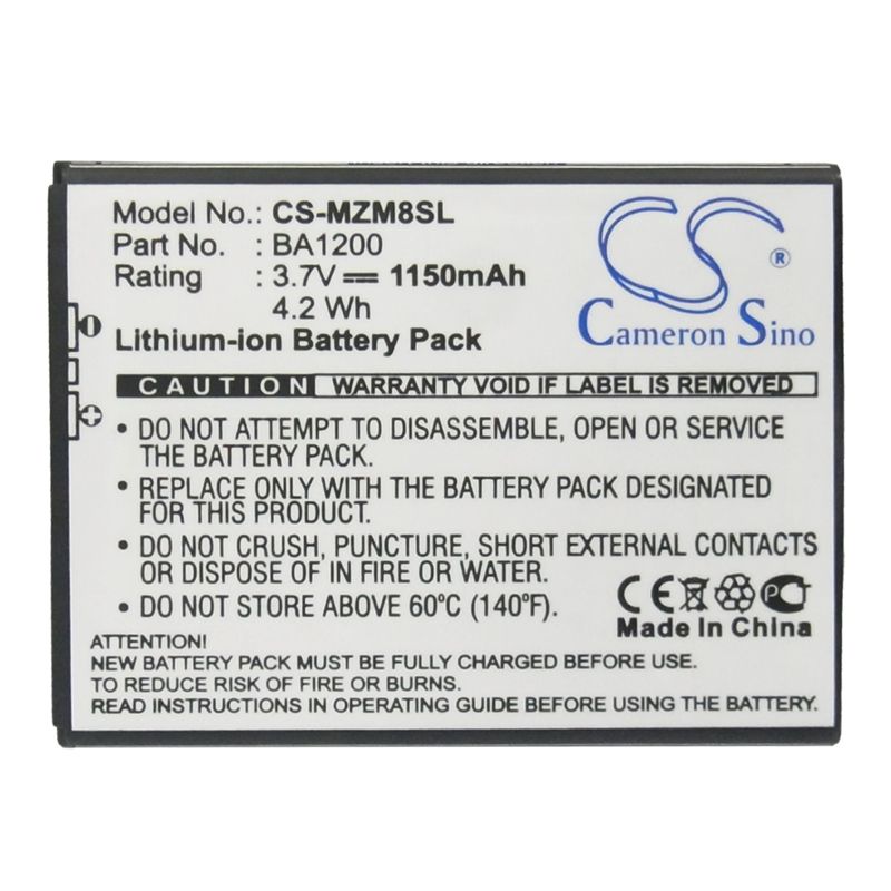 Li-ion Battery fits Meizu, m8, m8 16gb, m8 8gb 3.7V, 1150mAh Communications Cameron Sino Technology Limited (Suspended)