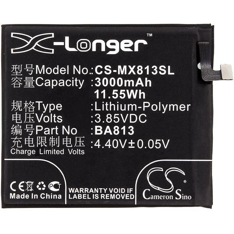Li-Polymer Battery fits Meizu, m813q, v8 pro, v8 pro dual sim 3.85V, 3000mAh Mobile & SmartPhone Cameron Sino Technology Limited