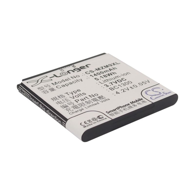 Li-ion Battery fits Meizu, m9 3.7V, 1400mAh Communications Cameron Sino Technology Limited
