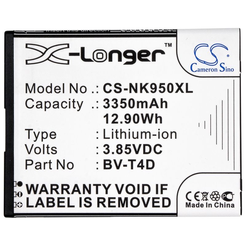 Li-ion Battery fits Microsoft, cityman, lumia 950 xl, lumia 950 xl dual sim 3.85V, 3350mAh Mobile & SmartPhone Cameron Sino Technology Limited