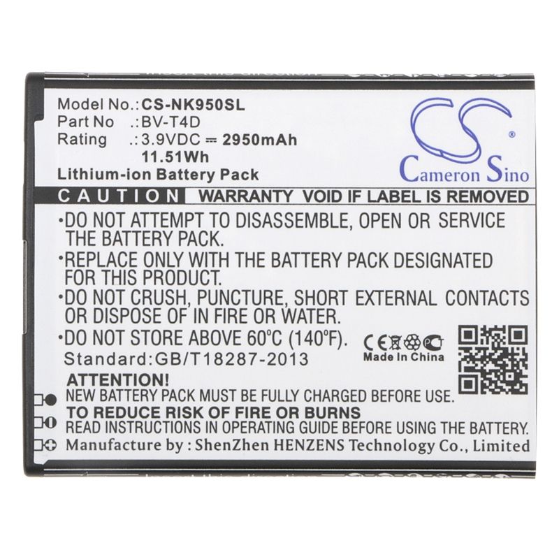 Li-ion Battery Fits Microsoft, Cityman, Lumia 950 Xl, Lumia 950 Xl Dual Sim 3.9v, 2950mah Mobile & SmartPhone Cameron Sino Technology Limited