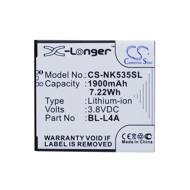 Li-ion Battery Fits Microsoft, Lumia 535, Lumia 535 Dual Sim, Rm-1090 3.8v, 1900mah Communications Cameron Sino Technology Limited (Suspended)
