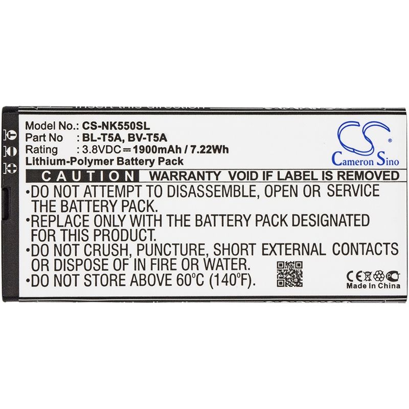 Li-Polymer Battery fits Microsoft, lumia 550, lumia 730, lumia 730 dual sim 3.8V, 1900mAh Mobile & SmartPhone Cameron Sino Technology Limited