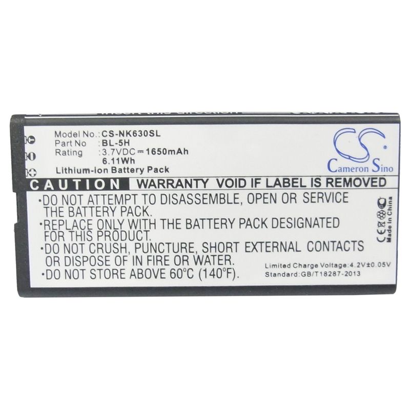 Li-ion Battery fits Microsoft, lumia 630, lumia 630 dual sim, lumia 635 3.7V, 1650mAh Mobile & SmartPhone Cameron Sino Technology Limited