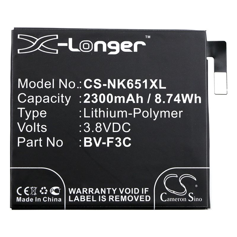 Li-Polymer Battery fits Microsoft, lumia 650 xl, nokia, lumia 650 xl 3.8V, 2300mAh Communications Cameron Sino Technology Limited (Suspended)