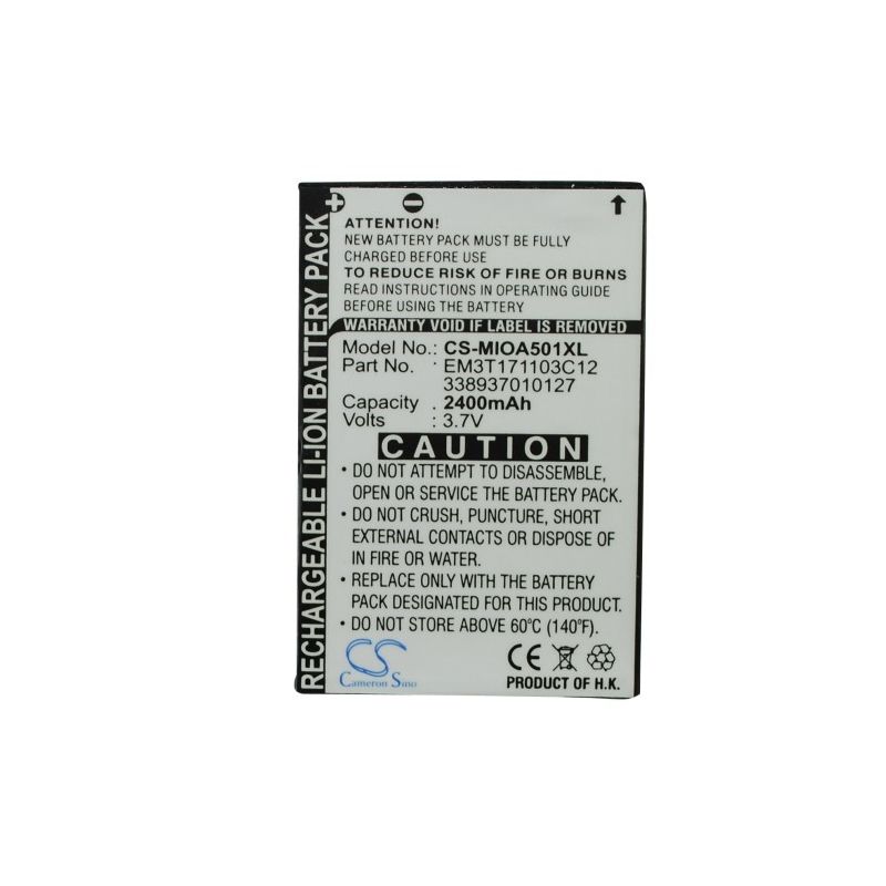 Li-ion Battery fits Mitac, mio a500, mio a501, mio a502 3.7V, 2400mAh Communications Cameron Sino Technology Limited (Suspended)