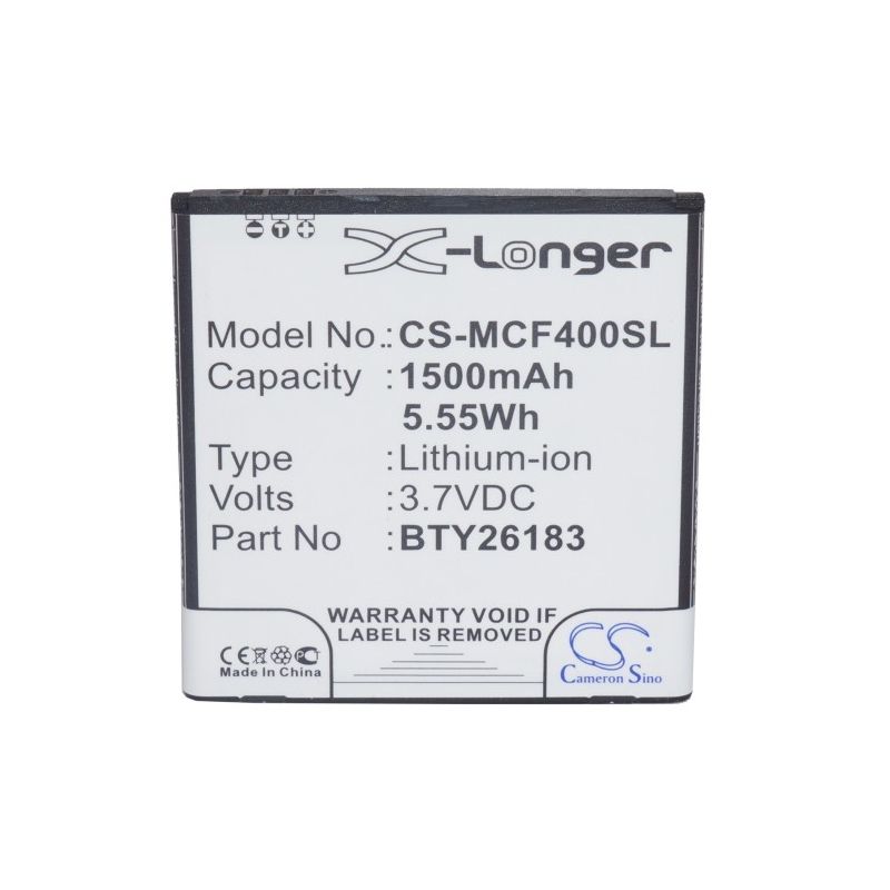 Li-ion Battery fits Mobistel, cynus f4, mt-7521b, mt-7521w 3.7V, 1500mAh Mobile & SmartPhone Cameron Sino Technology Limited