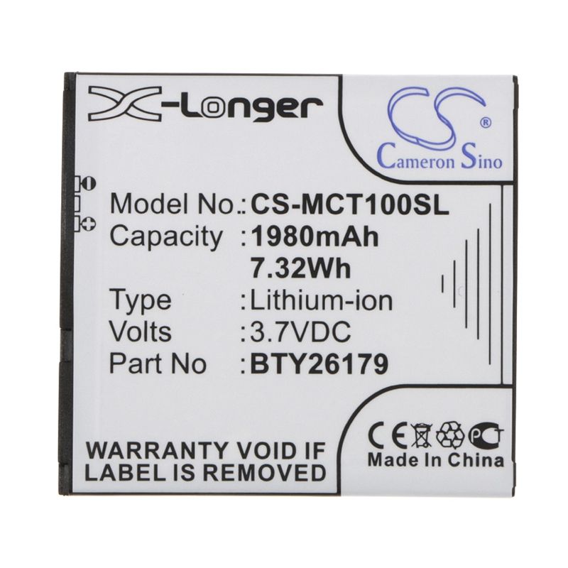 Li-ion Battery fits Mobistel, cynus t1 3.7V, 1980mAh Mobile & SmartPhone Cameron Sino Technology Limited