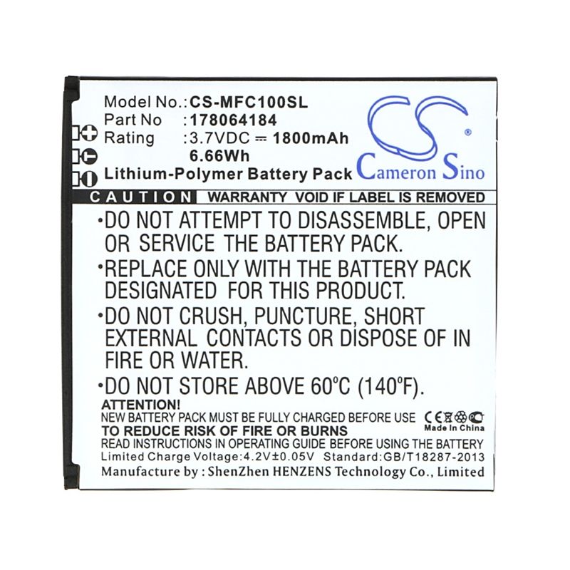 Li-Polymer Battery fits Mobiwire, cygnus 3.7V, 1800mAh Communications Cameron Sino Technology Limited (Suspended)