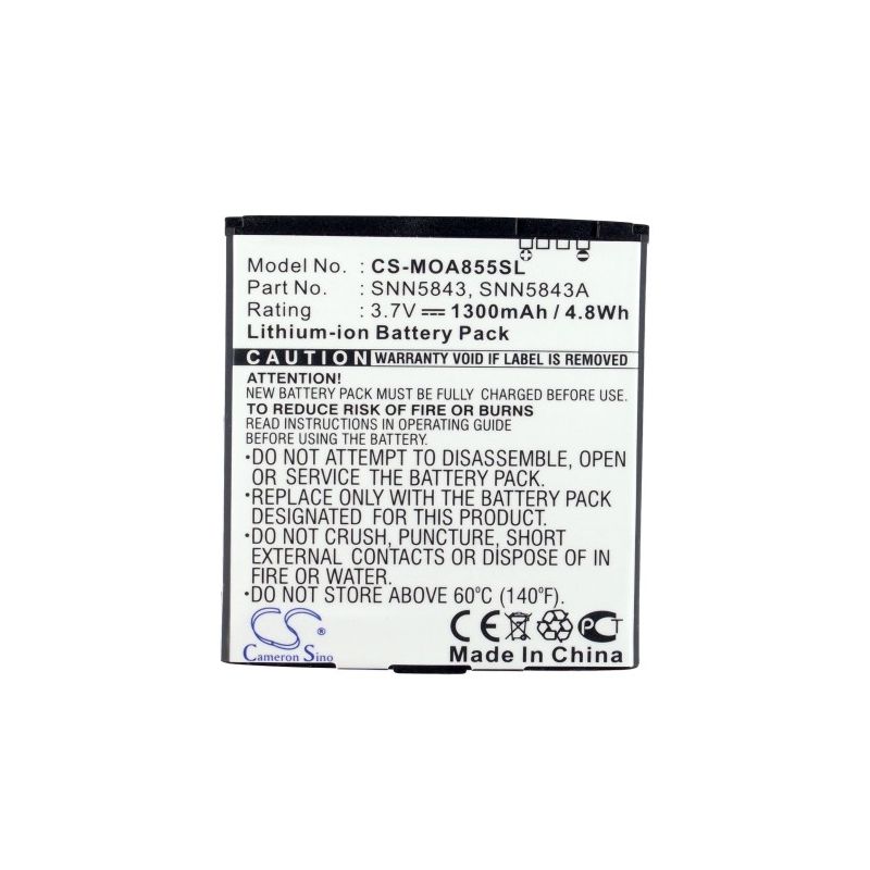 Li-ion Battery Fits Motorola, A855 Sholes Android, A954, A956 3.7v, 1300mah Mobile & SmartPhone Cameron Sino Technology Limited