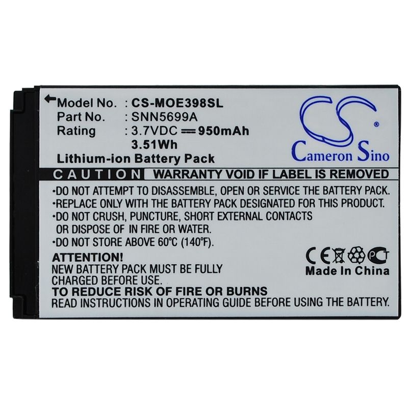 Li-ion Battery fits Motorola, c150, e398, rokr e1 3.7V, 950mAh Mobile & SmartPhone Cameron Sino Technology Limited (Suspended)
