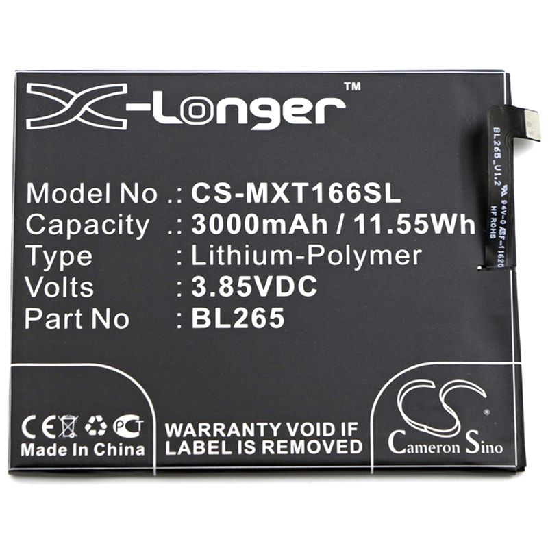 Li-Polymer Battery fits Motorola, kung-fu, moto m, moto m dual sim 3.85V, 3000mAh Mobile & SmartPhone Cameron Sino Technology Limited