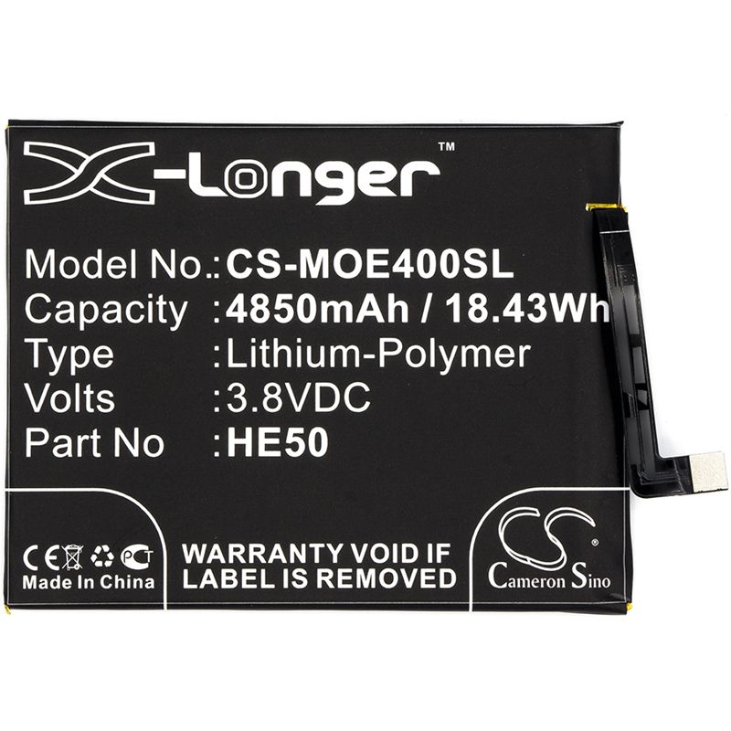 Li-polymer Battery Fits Motorola, Moto E4 Plus, Moto E5 Plus, Xt1765 3.8v, 4850mah Mobile & SmartPhone Cameron Sino Technology Limited