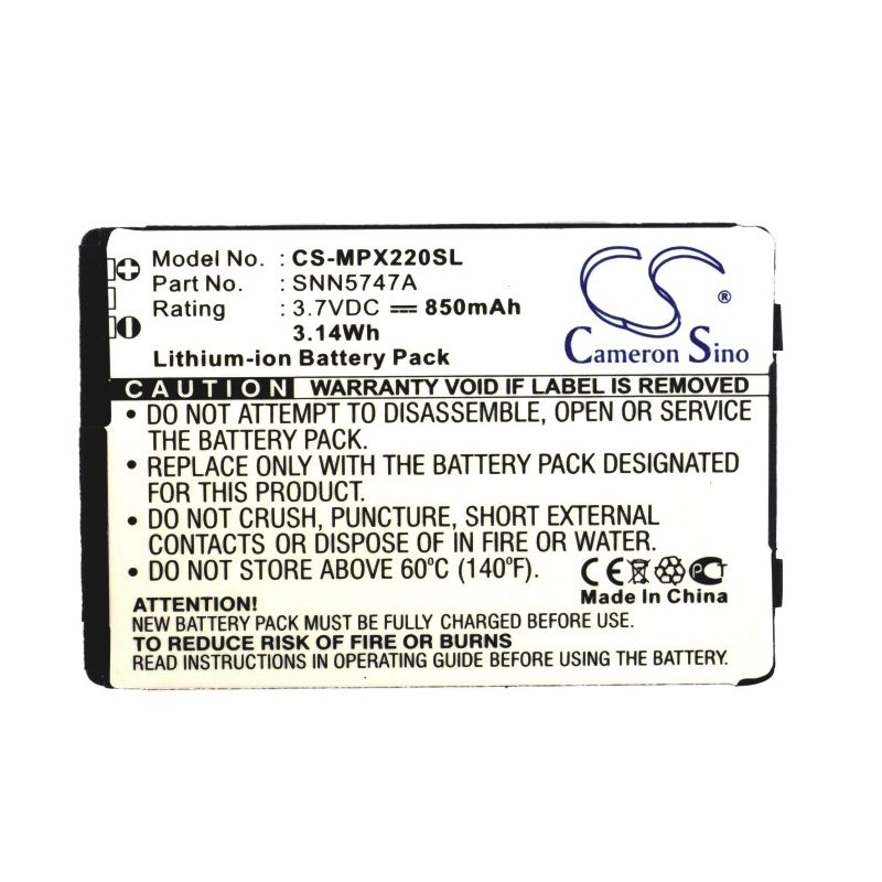Li-ion Battery fits Motorola, mpx220 3.7V, 850mAh Mobile & SmartPhone Cameron Sino Technology Limited