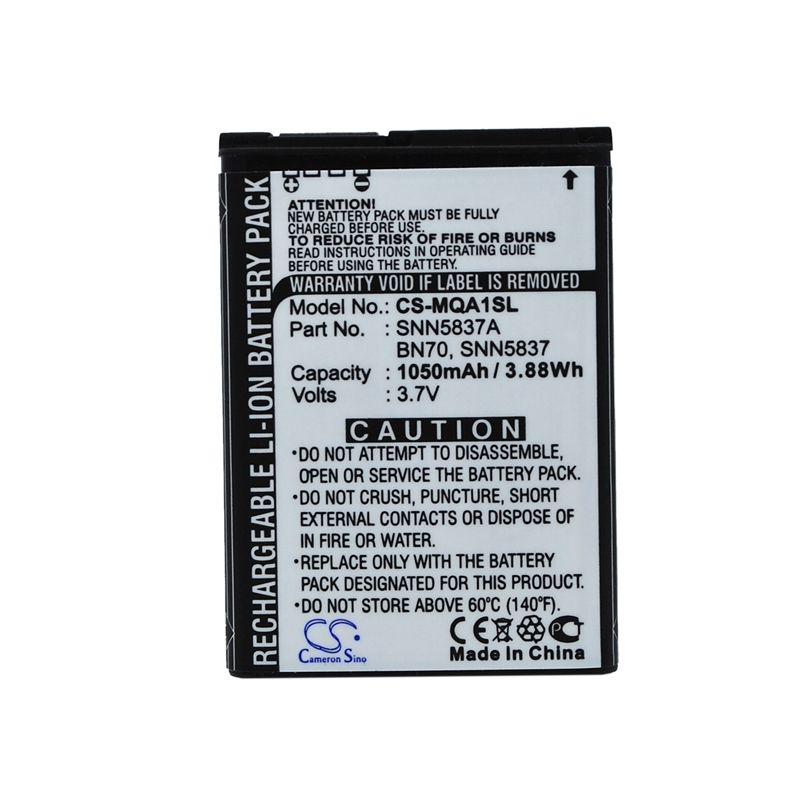 Li-ion Battery Fits Motorola, Mt710 3.7v, 1050mah Mobile & SmartPhone Cameron Sino Technology Limited