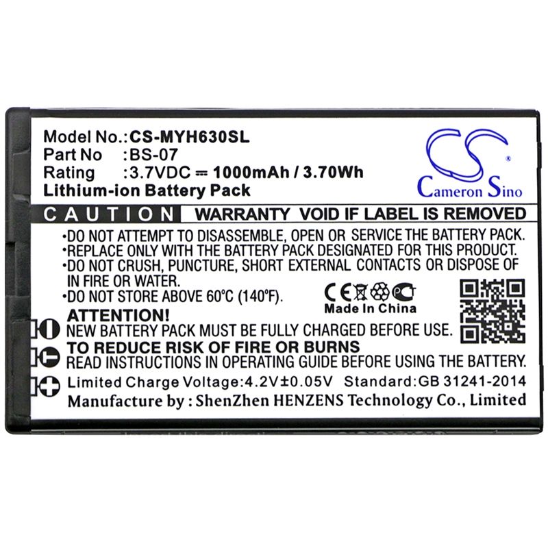 Li-ion Battery fits Myphone,6300 3.7V, 1000mAh Mobile & SmartPhone Cameron Sino Technology Limited