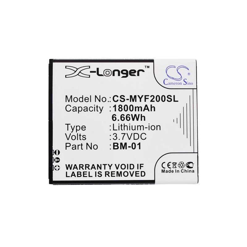 Li-ion Battery fits Myphone, fun 2, next-s 3.7V, 1800mAh Mobile & SmartPhone Cameron Sino Technology Limited