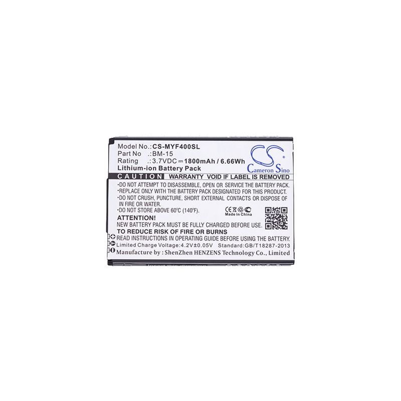 Li-ion Battery fits Myphone, fun4 3.7V, 1800mAh Communications Cameron Sino Technology Limited (Suspended)
