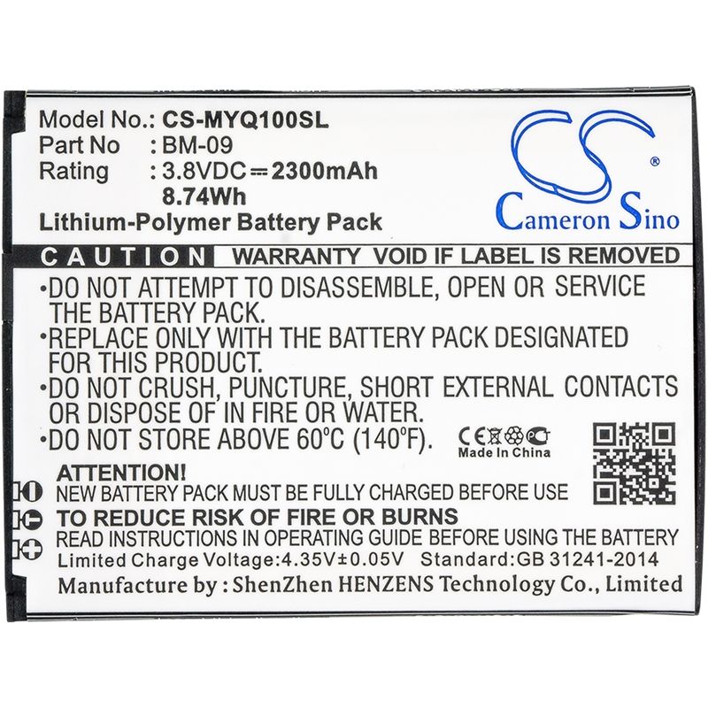 Li-Polymer Battery fits Myphone, q-smart premium 3.8V, 2300mAh Mobile & SmartPhone Cameron Sino Technology Limited