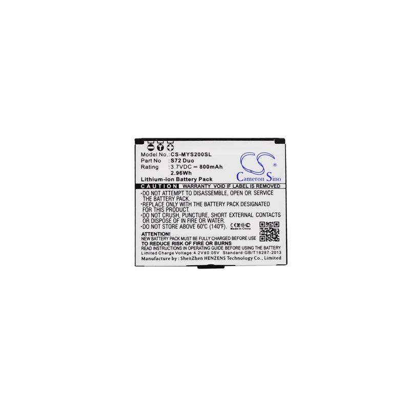 Li-ion Battery fits Myphone, s72 duo 3.7V, 800mAh Communications Cameron Sino Technology Limited (Suspended)