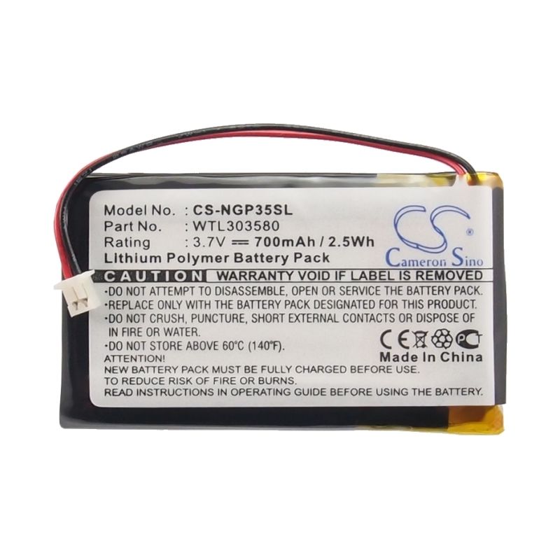 Li-Polymer Battery fits Navgear, gt35, gt-35 3d, gt-35-128mb 3.7V, 700mAh GPS & Navigator Cameron Sino Technology Limited