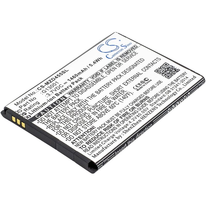 Li-ion Battery fits Navon, md455, mizu d455 3.7V, 1460mAh Mobile & SmartPhone Cameron Sino Technology Limited