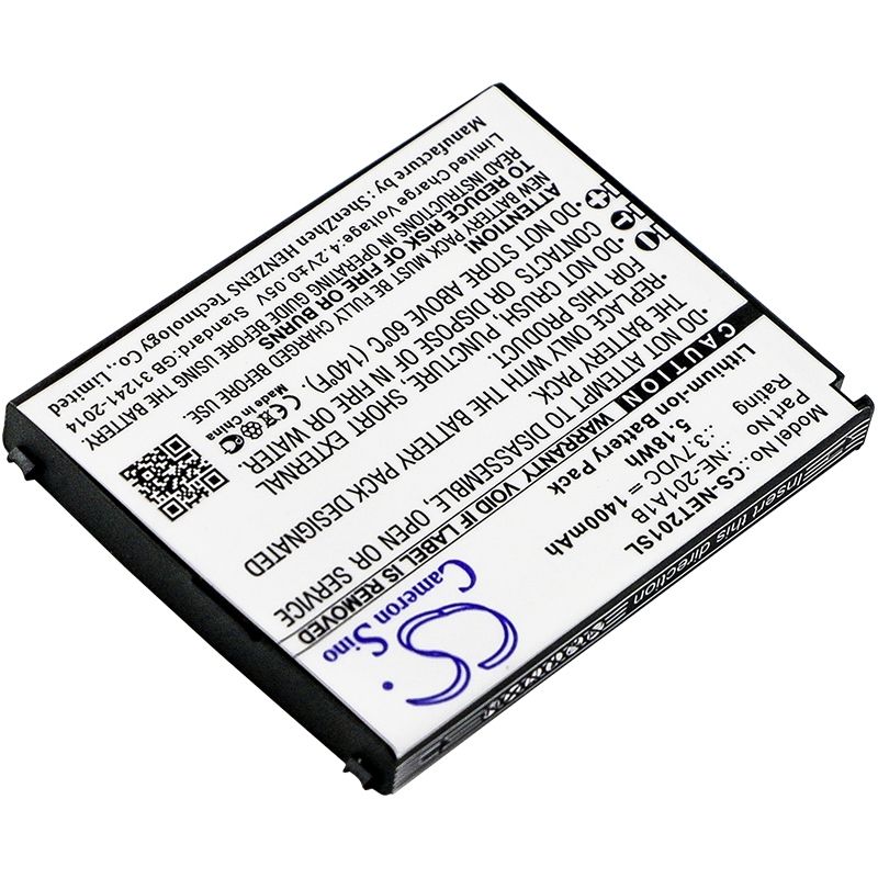 Li-ion Battery fits Nec, ne-201a1a, terrain 3.7V, 1400mAh Mobile & SmartPhone Cameron Sino Technology Limited