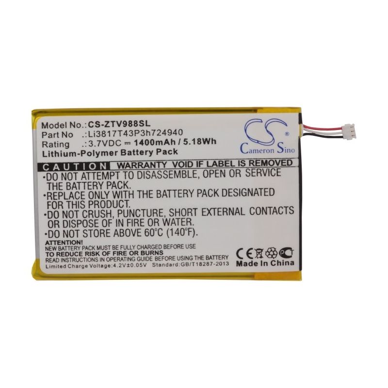 Li-Polymer Battery fits Net10, ntzez753g3p5p, paragon, paragon 4g 3.7V, 1400mAh Communications Cameron Sino Technology Limited (Suspended)